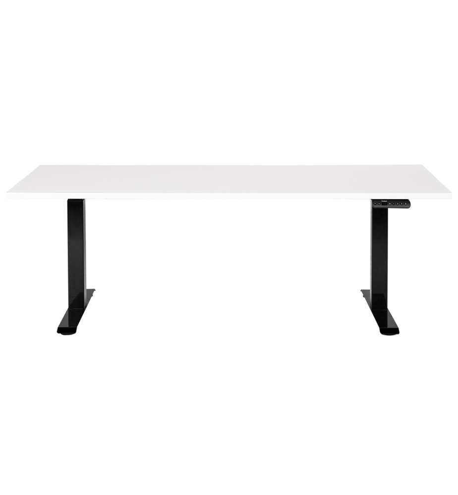 Bureau réglable en hauteur électriquement DESTINES Blanc/noir 180 cm 80 cm