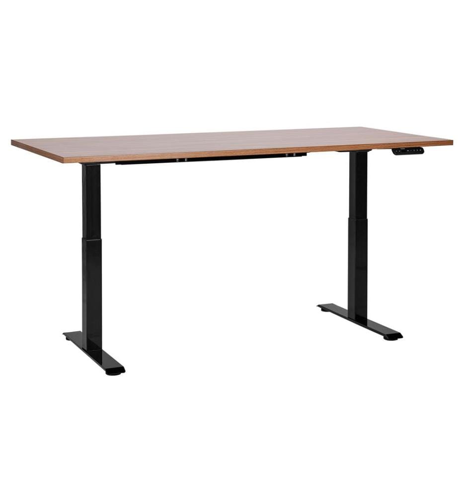 Bureau réglable en hauteur électriquement DESTINES Marron/noir 160 cm 72 cm