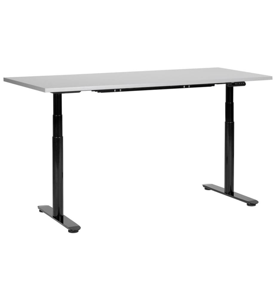 Schreibtisch elektrisch höhenverstellbar DESTINAS Grau / Schwarz 160 cm 72 cm