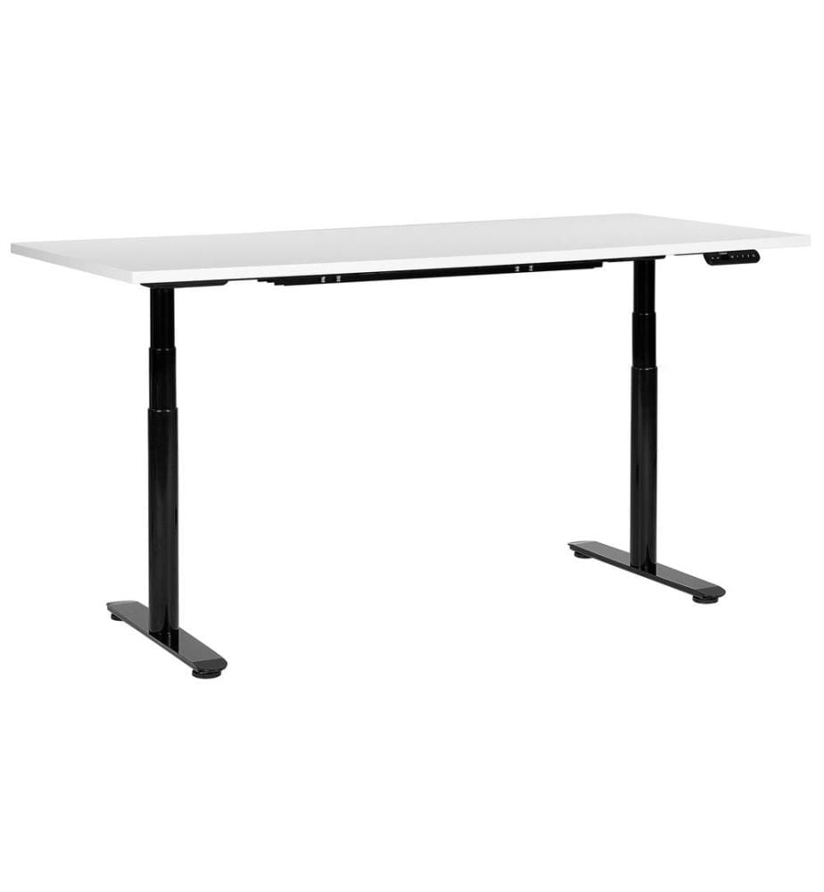 Bureau réglable en hauteur électriquement DESTINAS Blanc/noir 180 cm 80 cm