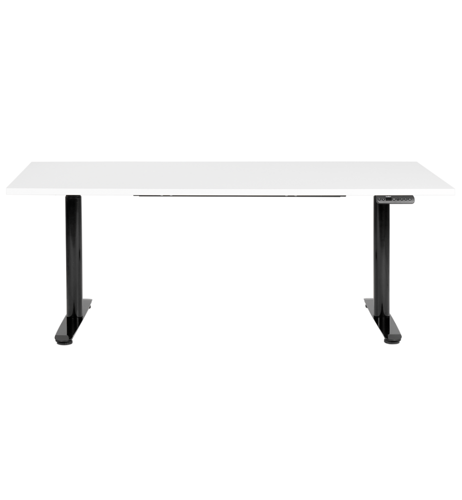 Bureau réglable en hauteur électriquement DESTINAS Blanc/noir 180 cm 80 cm