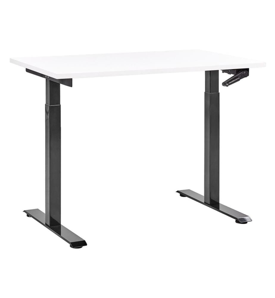 Bureau réglable en hauteur manuellement DESTINES Blanc/noir 120 cm 72 cm