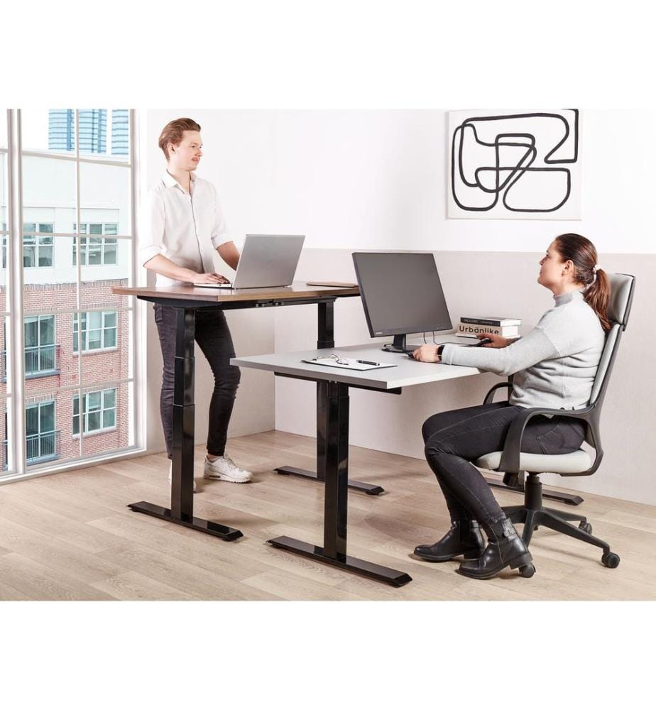 Bureau réglable en hauteur manuellement DESTINES Marron/noir 120 cm 72 cm