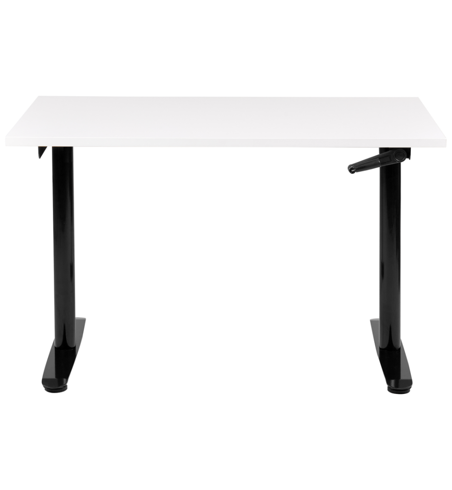Bureau réglable en hauteur manuellement DESTINAS Blanc/noir 120 cm 72 cm