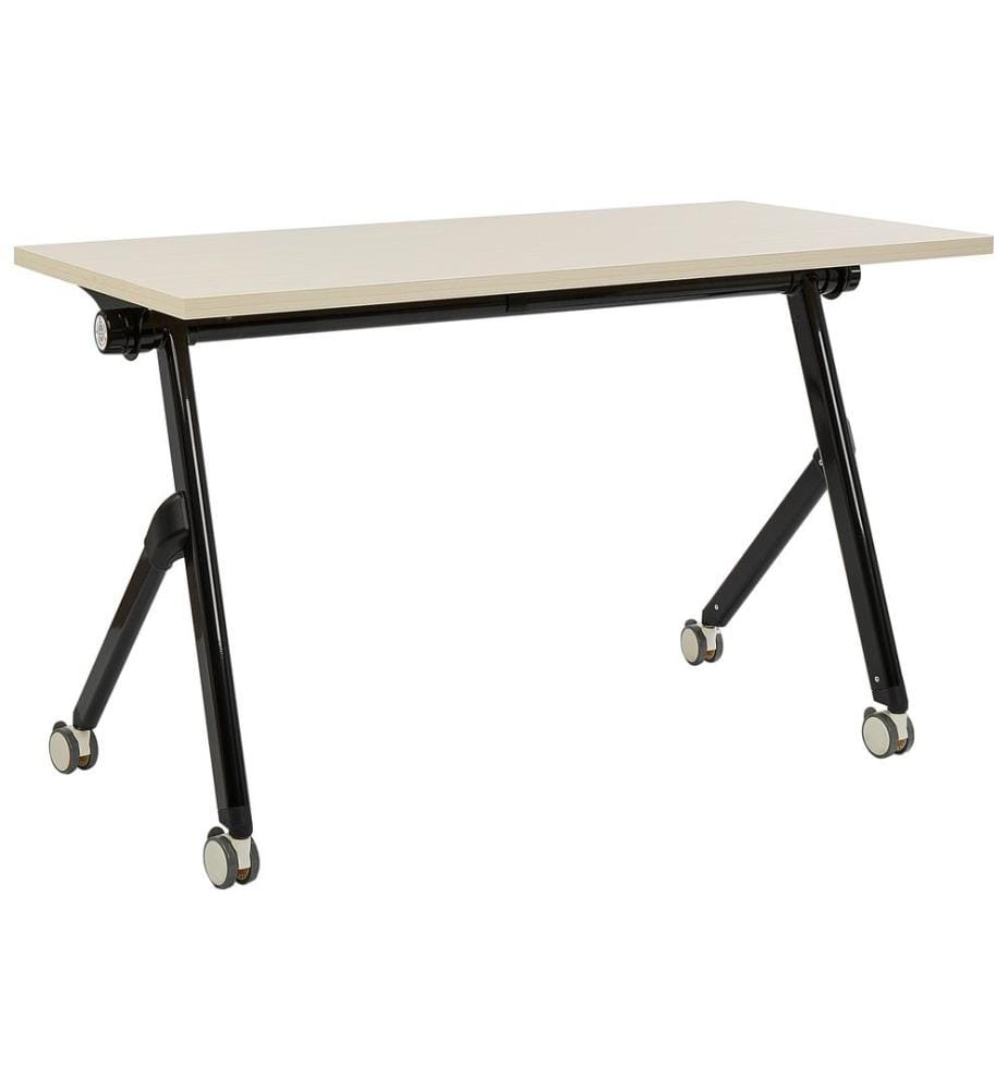 Zusammenklappbarer Schreibtisch BENDI Hellbraun 120 cm 60 cm mit Rädern