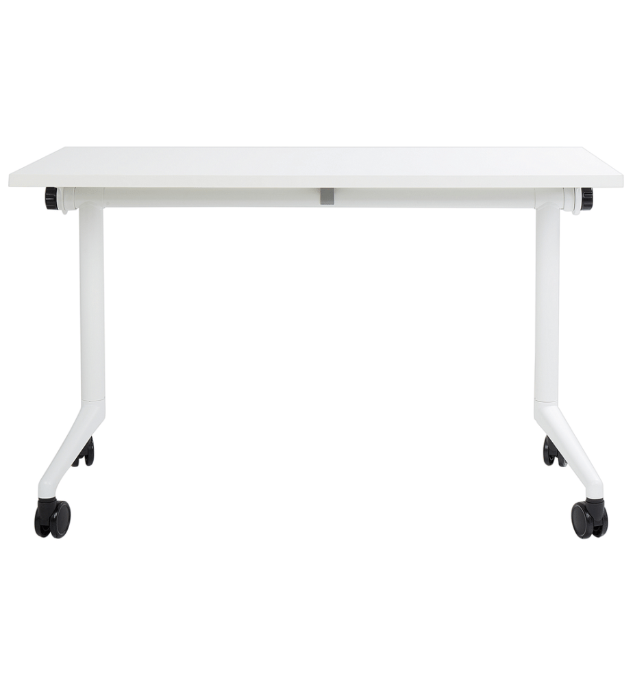 Bureau pliable CAVI Blanc 120 cm 60 cm avec roues