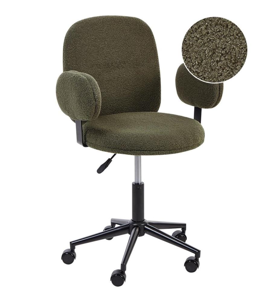 Chaise de bureau MORAGA Bouclé Vert foncé