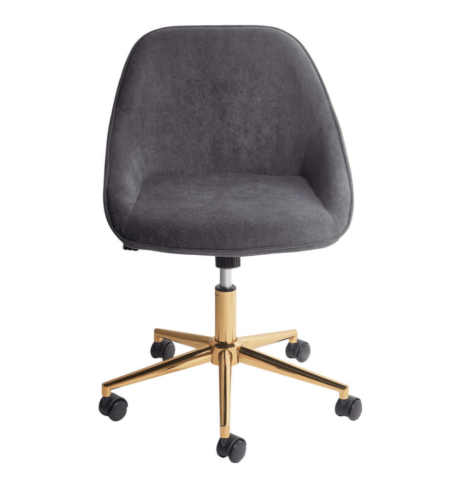 Chaise de bureau BARDSDALE Velours Gris foncé