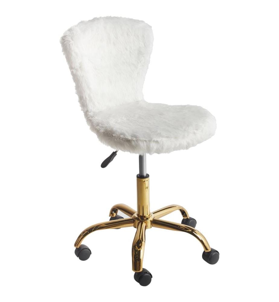 Chaise de bureau MARGATE Fourrure synthétique Blanc