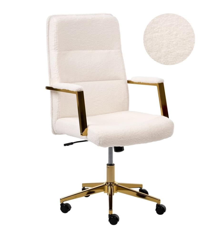 Chefsessel DEMURE Bouclé Cremeweiss