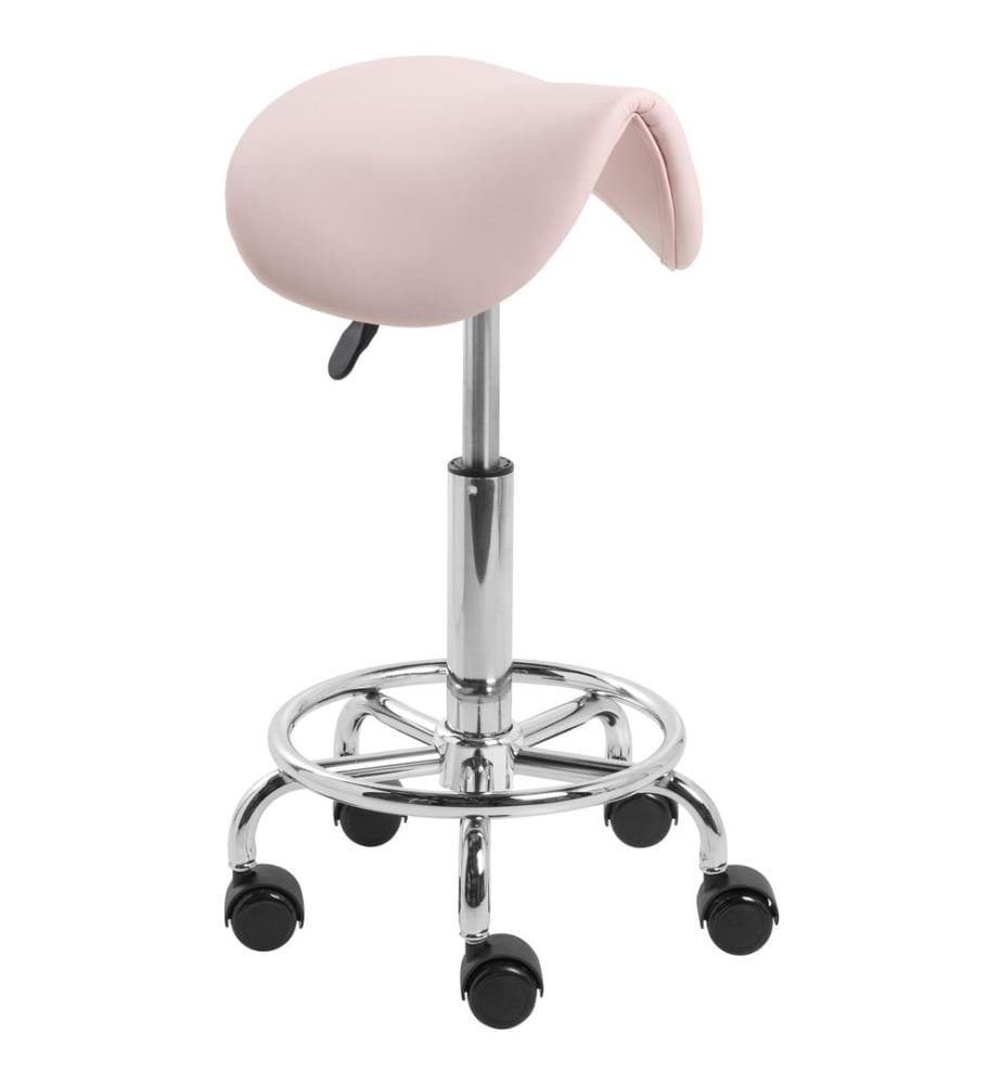 Tabouret de selle DUMONT Cuir PU Rose pastel