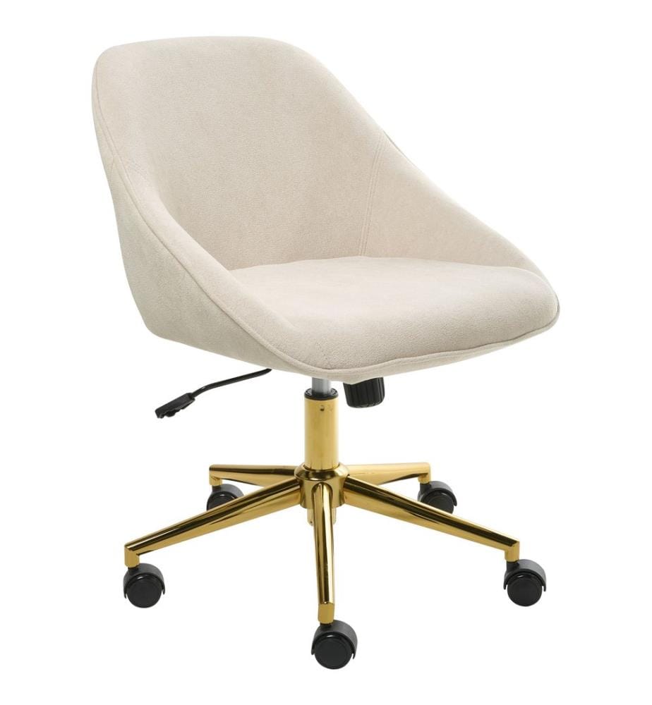 Chaise de bureau BARDSDALE Velours Beige clair