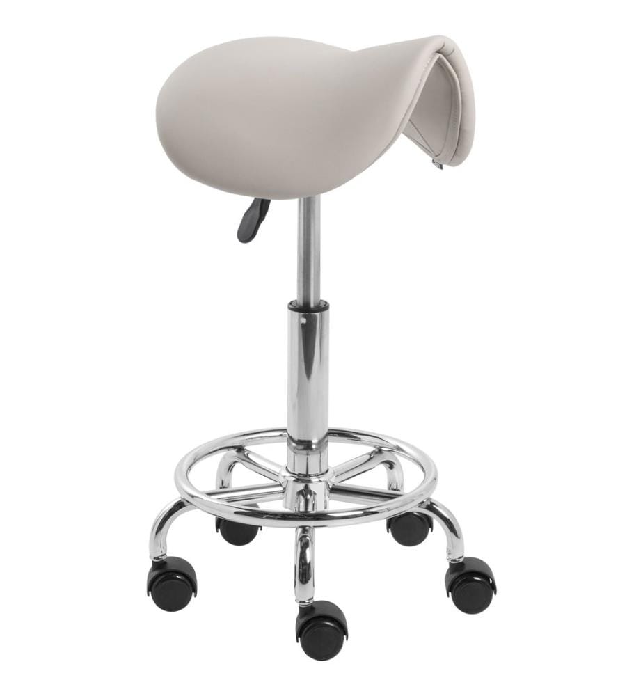 Tabouret de selle DUMONT Cuir PU Taupe