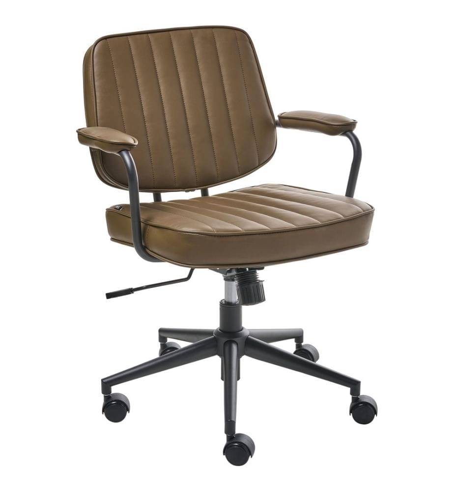 Chaise de bureau BERNE Cuir PU Marron