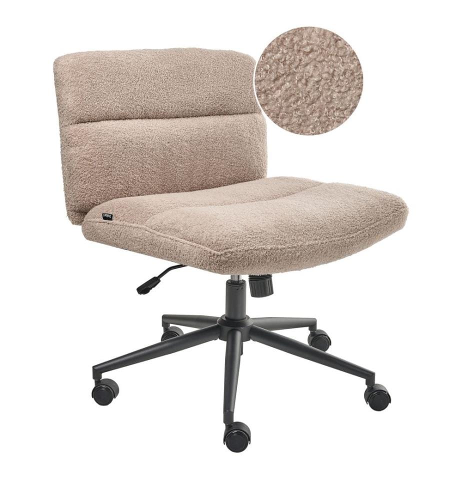 Chaise de bureau CATLIN Bouclé Beige