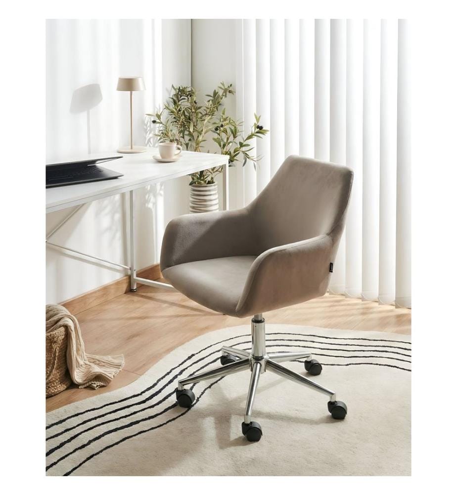 Chaise de bureau WELLSTON Velours Taupe
