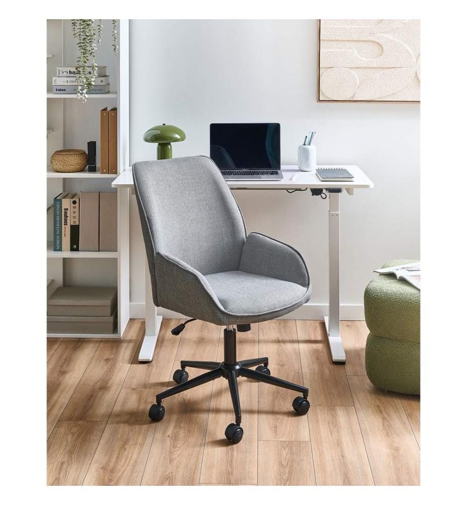 Chaise de bureau CASTILE Lin synthétique Gris foncé