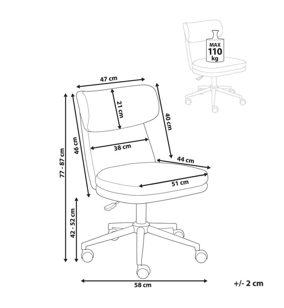 Chaise de bureau GRANBY Bouclé Blanc cassé