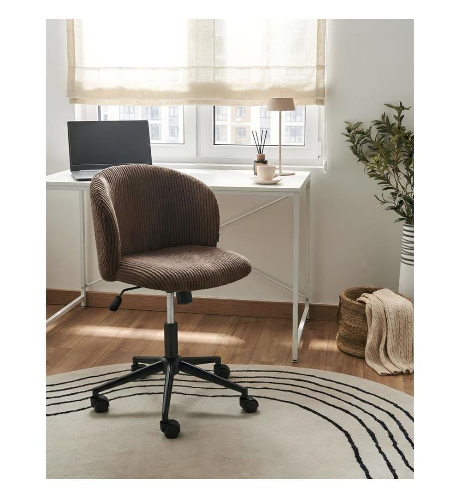 Bürostuhl MILES Cord Dunkelbraun