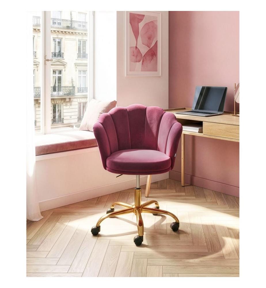 Chaise de bureau MONTICELLO Velours Rouge Bordeaux