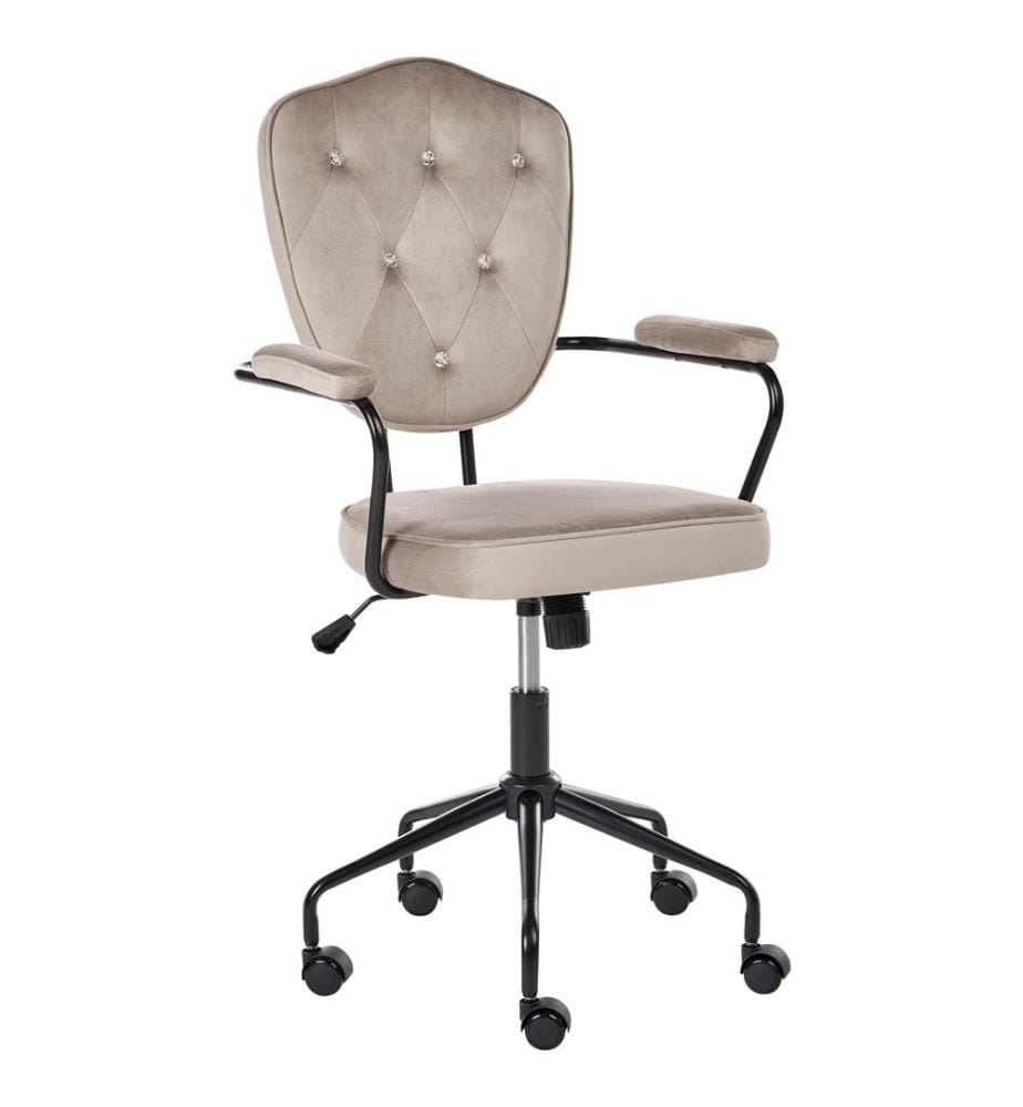 Chaise de bureau VELISSE Velours Taupe