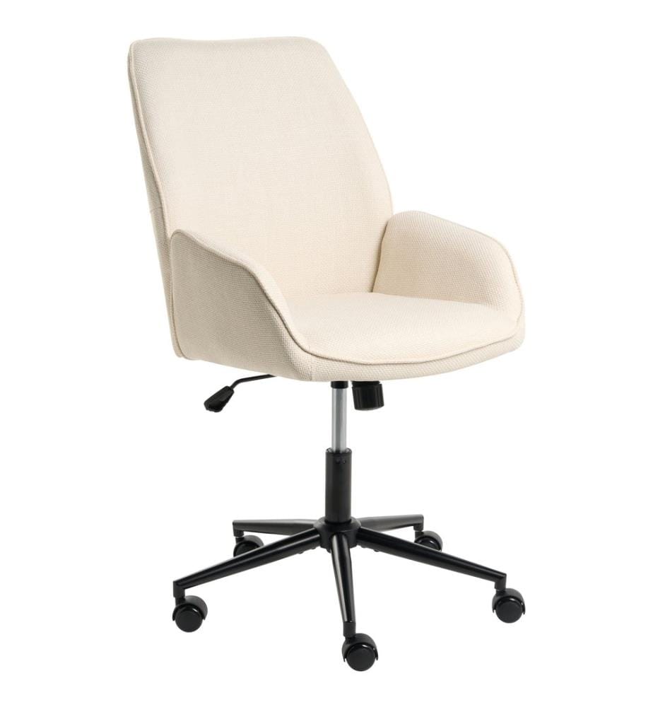 Chaise de bureau CASTILE Lin synthétique Blanc cassé