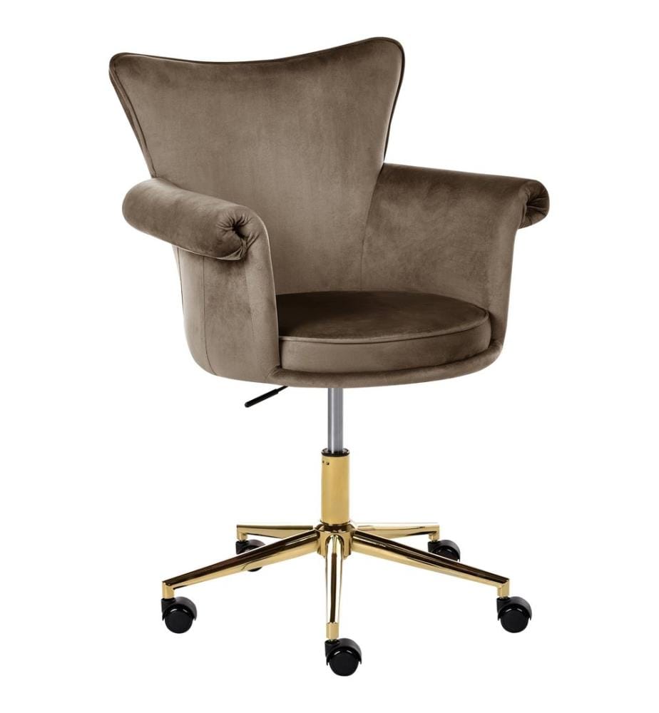 Chaise de bureau VELENCIA Velours Marron