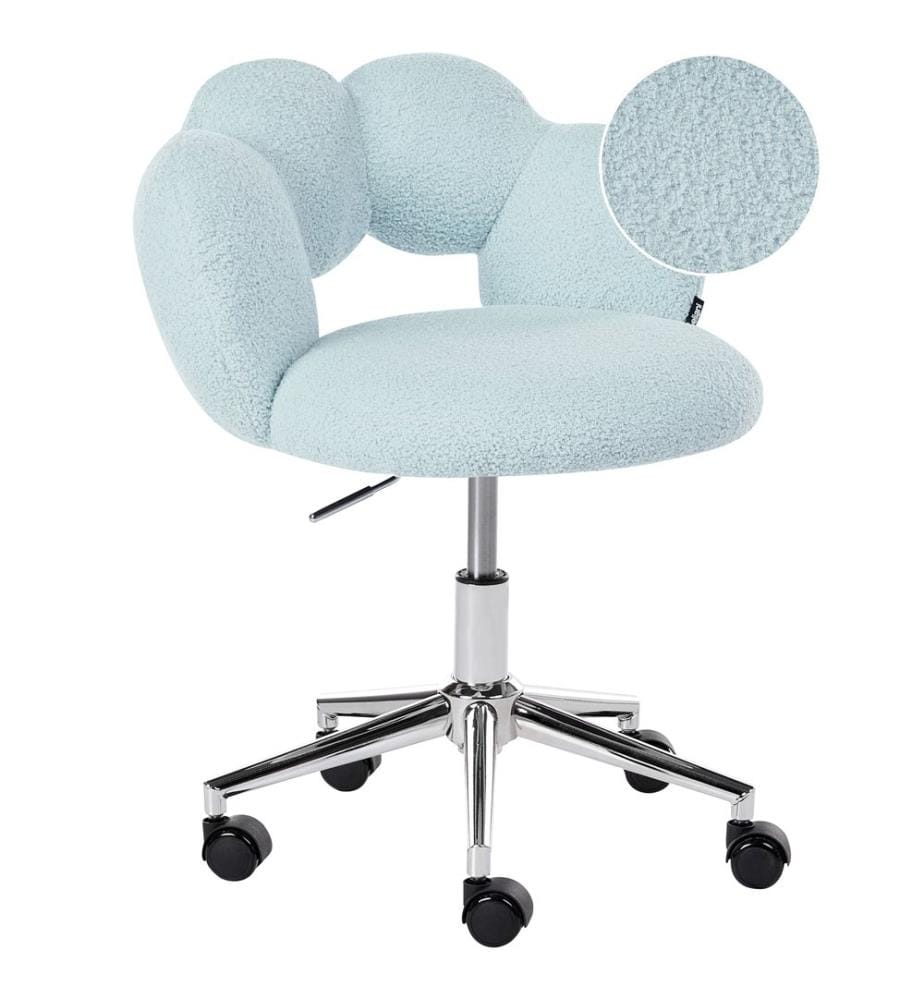 Chaise de bureau WHIZZY Bouclé Bleu clair