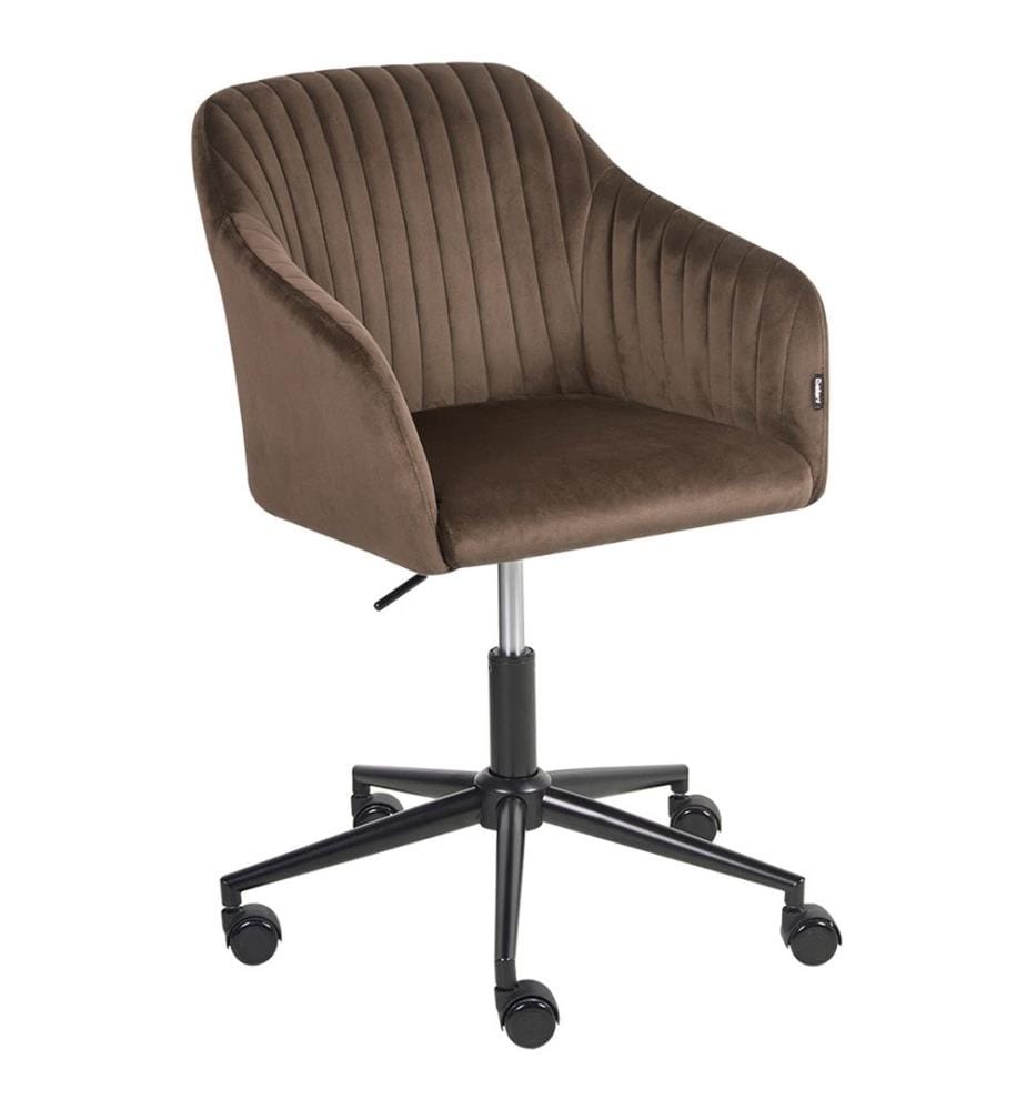 Chaise de bureau VENICE Velours Marron