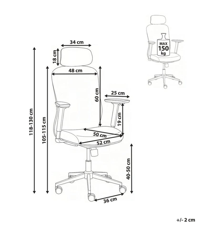 Chaise de bureau ERVIONE Gris