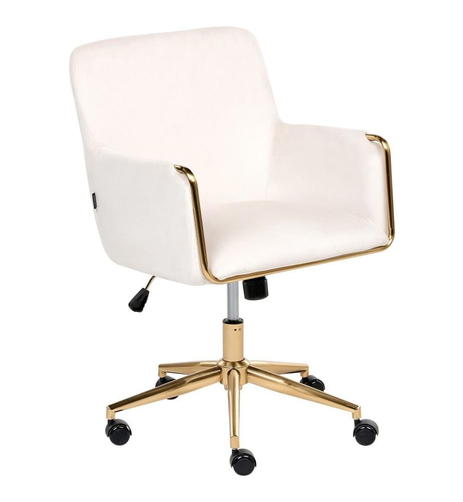 Chaise de bureau ALTONA Velours Blanc cassé