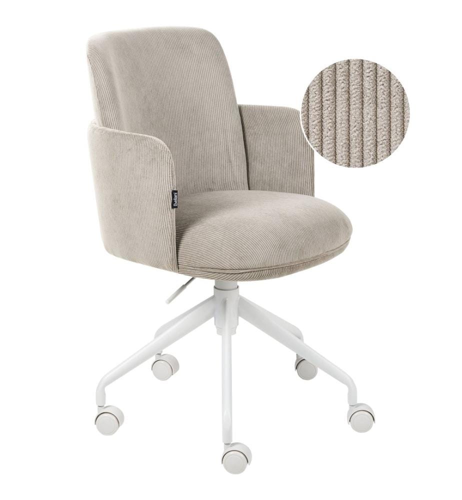Chaise de bureau DRYDEN Velours côtelé Taupe