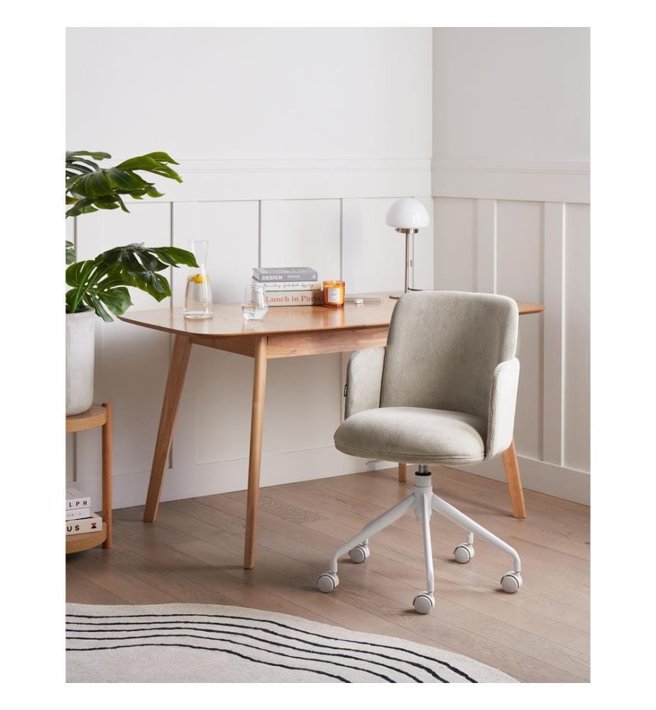 Chaise de bureau DRYDEN Velours côtelé Taupe