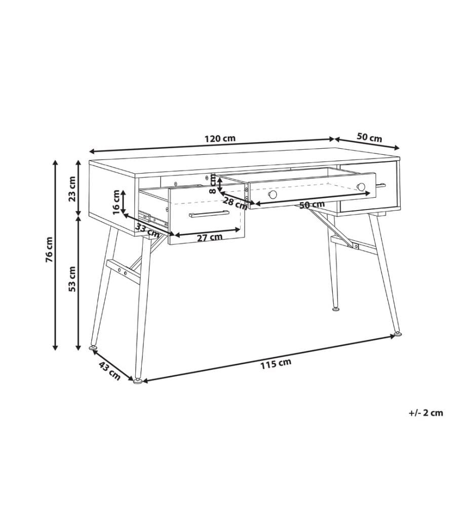 Schreibtisch MARFLA Weiss 120 cm 50 cm
