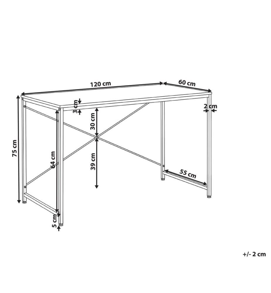 Schreibtisch ANDASTE Schwarz 120 cm 60 cm