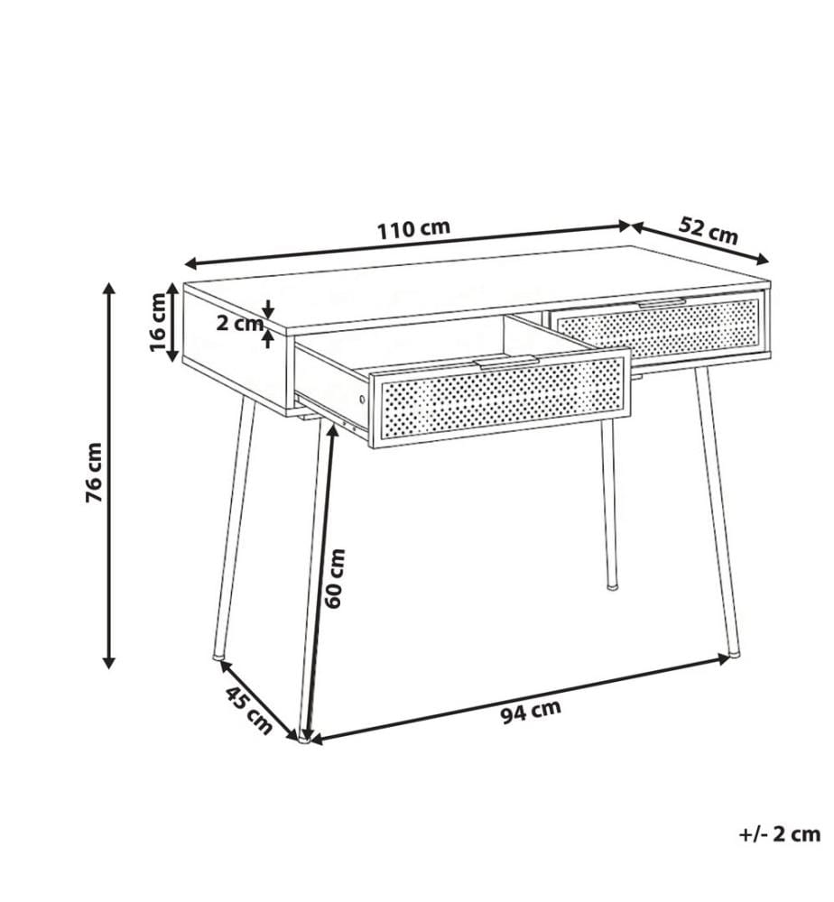 Table de bureau CHULA Marron clair 110 cm 52 cm