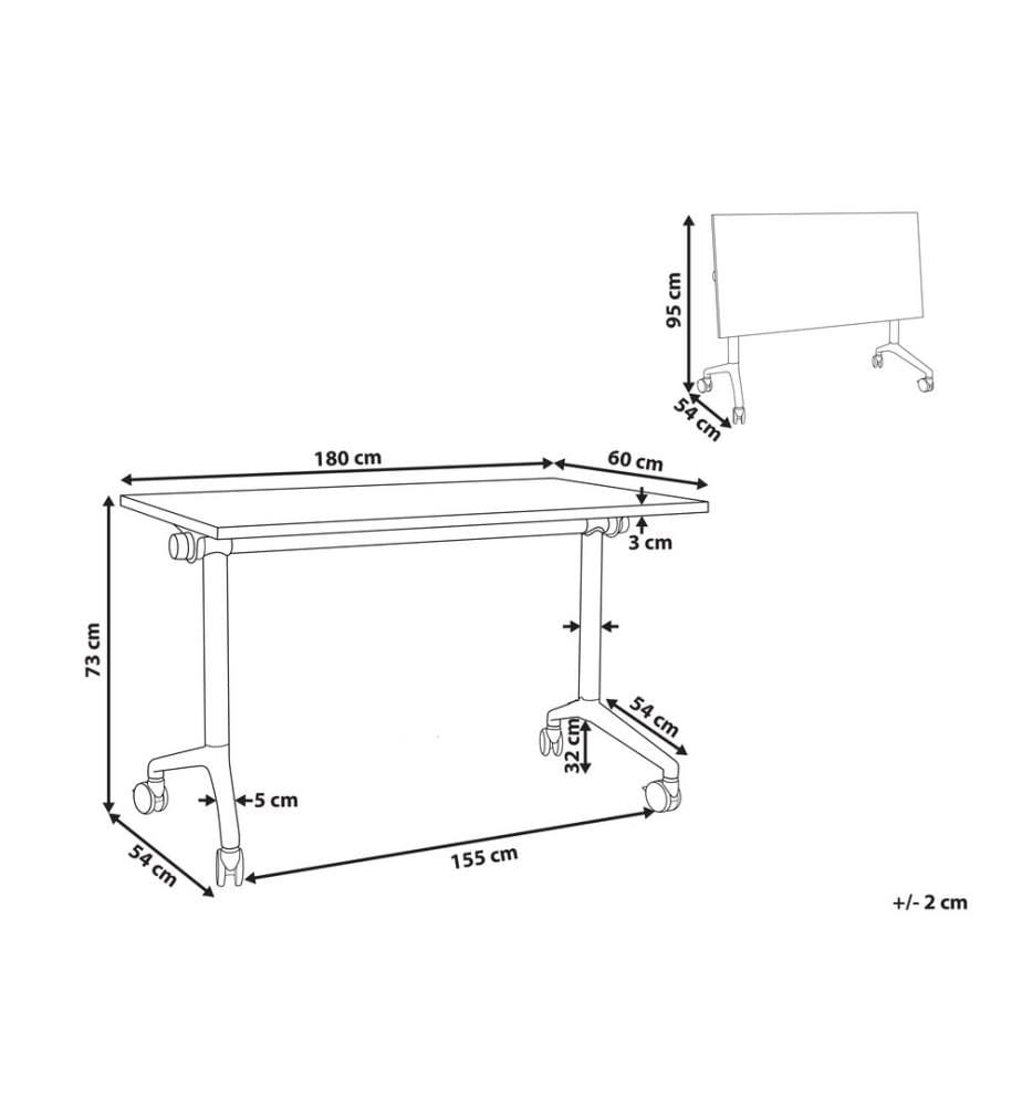 Zusammenklappbarer Schreibtisch CAVI Dunkelbraun 180 cm 60 cm