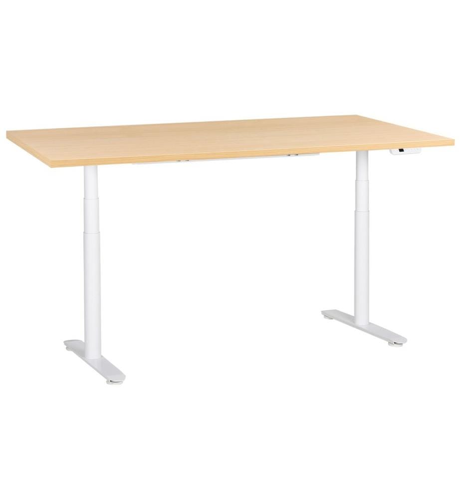 Schreibtisch elektrisch höhenverstellbar DESTINAS Hellbraun / Weiss 180 cm 72 cm