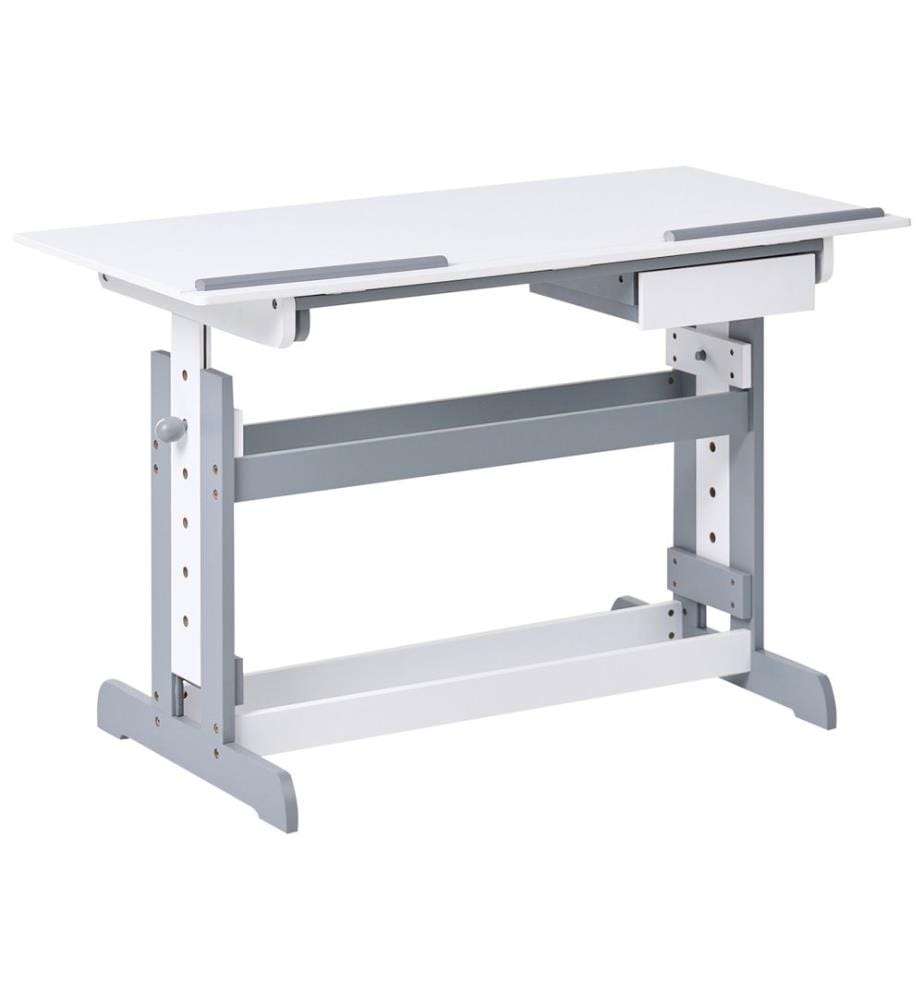 Bureau réglable en hauteur manuellement NANNUP Blanc 110 cm 53 cm