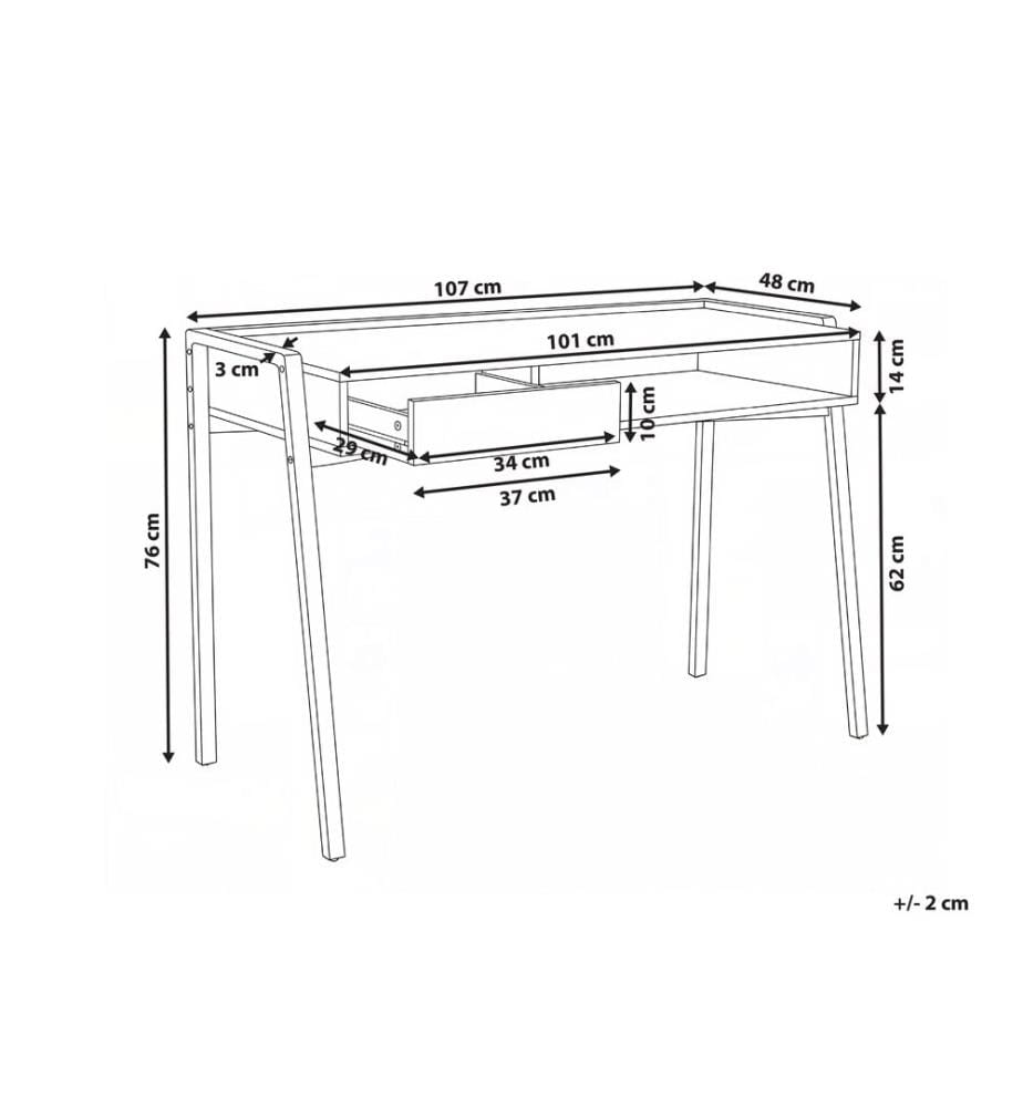 Table de bureau KOFOTEN Marron clair 107 cm 48 cm