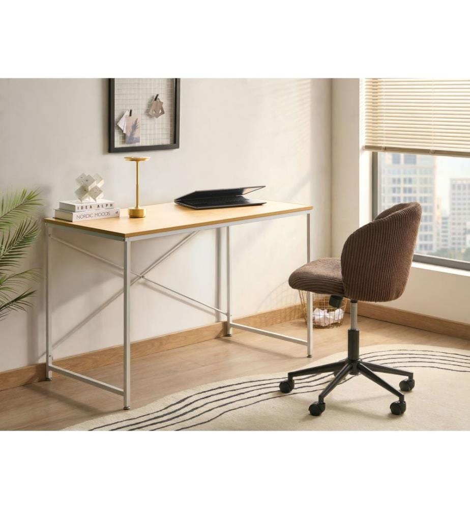 Table de bureau ANDASTE Marron clair/blanc 120 cm 60 cm