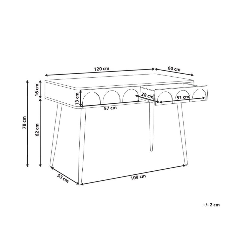 Schreibtisch ESLANE Weiss 120 cm 60 cm