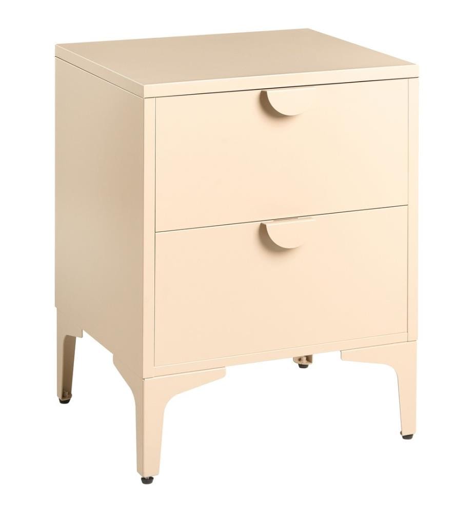 Table de nuit à 2 tiroirs ARDURA Métal Beige