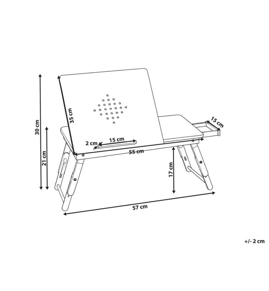Klappbarer Laptoptisch ORGE Hellbraun 57 cm 35 cm
