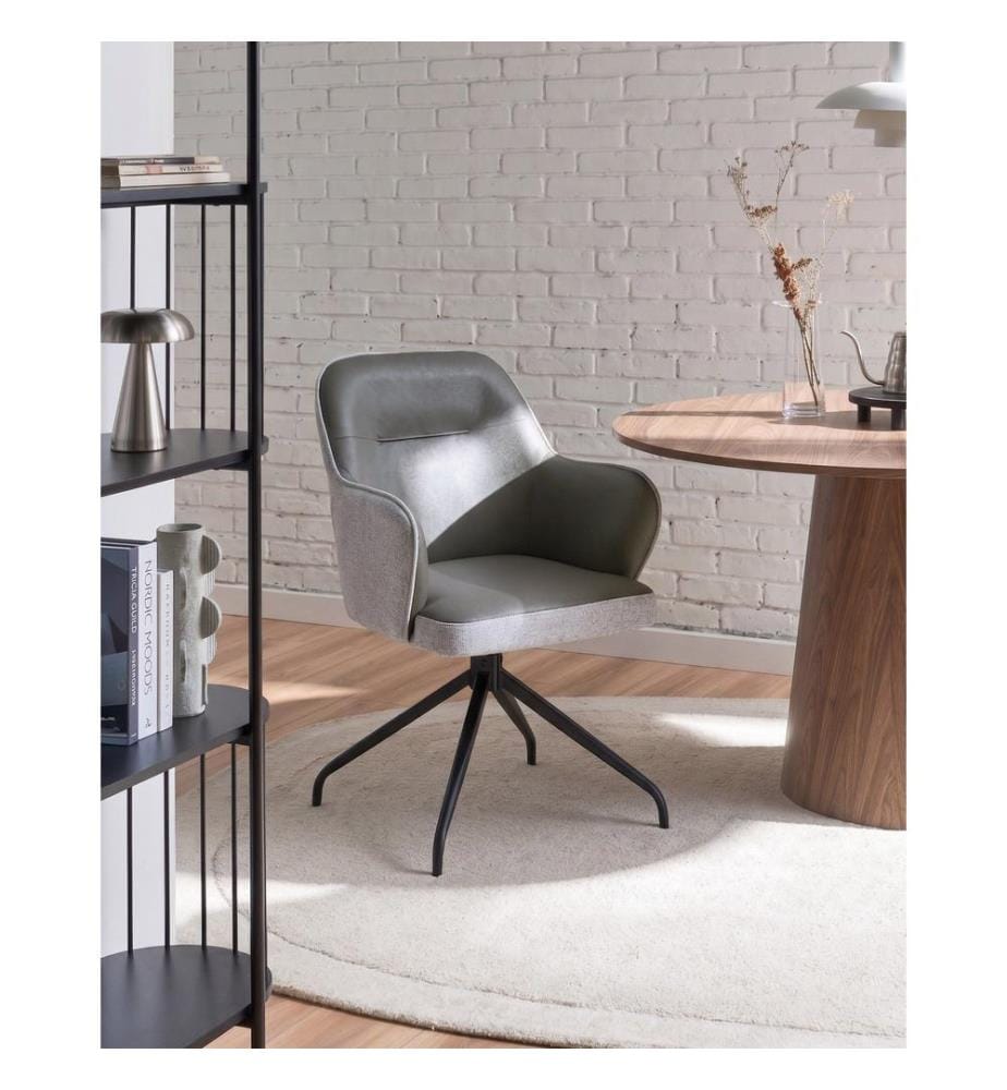 Chaise de salle à manger STOWE Tissu Gris