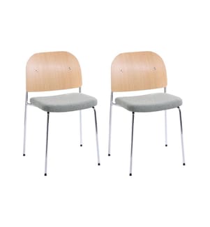 Lot de 2 chaises de salle à manger ASHCROFT Métal Vert/marron clair
