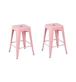 Lot de 2 tabourets de bar CABRILLO Métal Rose