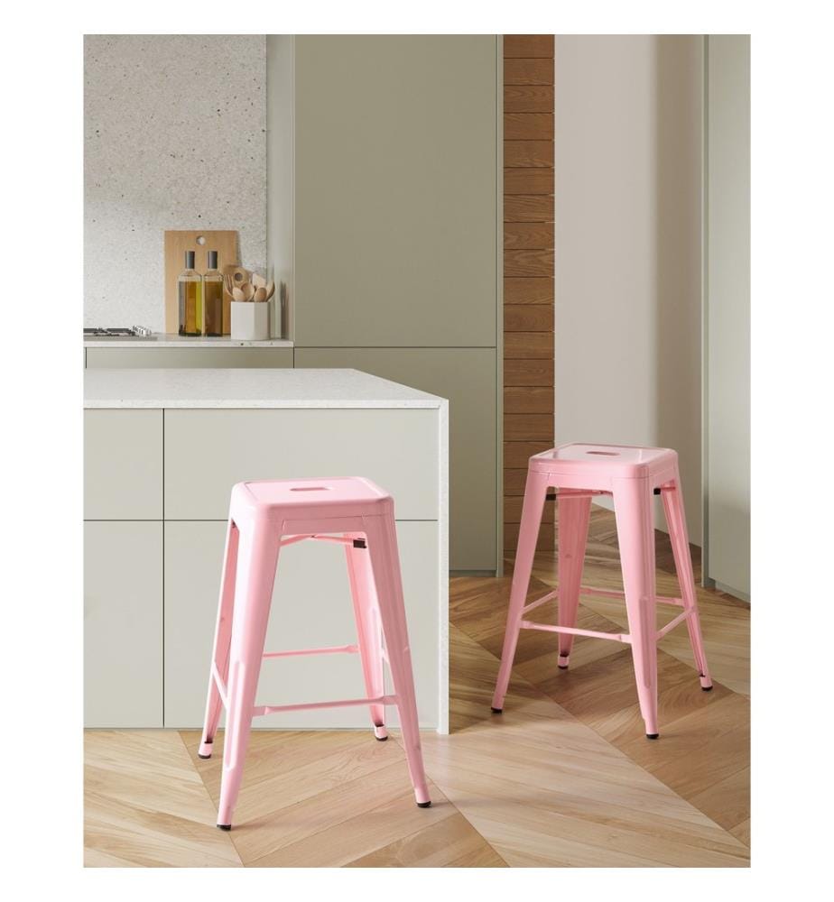 Lot de 2 tabourets de bar CABRILLO Métal Rose