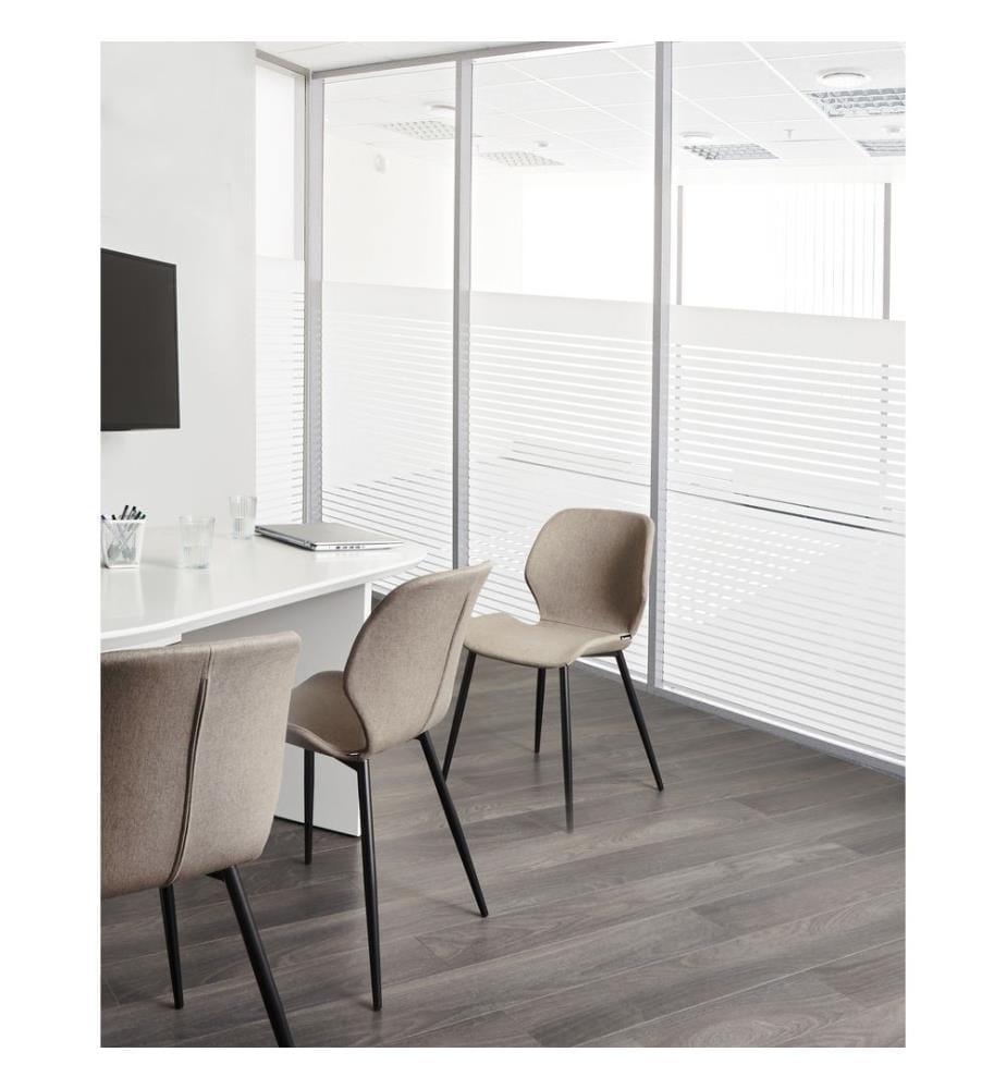Lot de 2 chaises de conférence HOLLAND Tissu Taupe