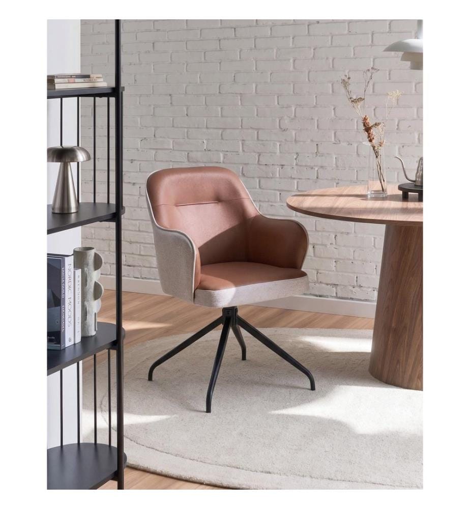 Chaise de salle à manger STOWE Tissu Marron